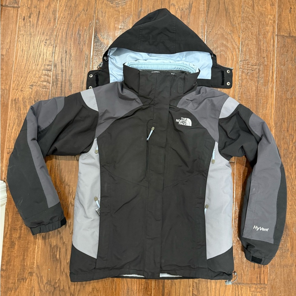 ❄️Vintage❄️The North Face Women’s 2 Piece HyVent Black and Gray Jacket